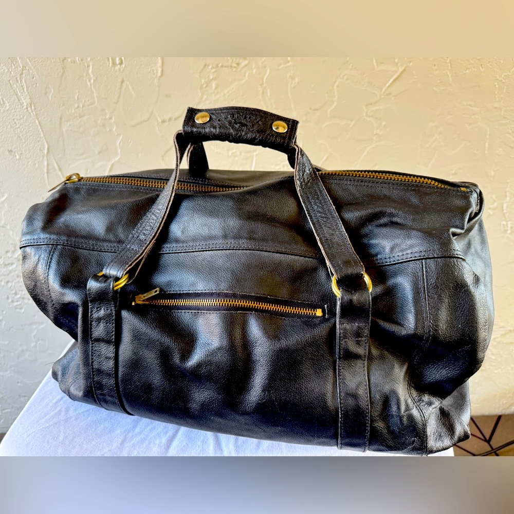Vintage Leather Camel Cigarette Weekender